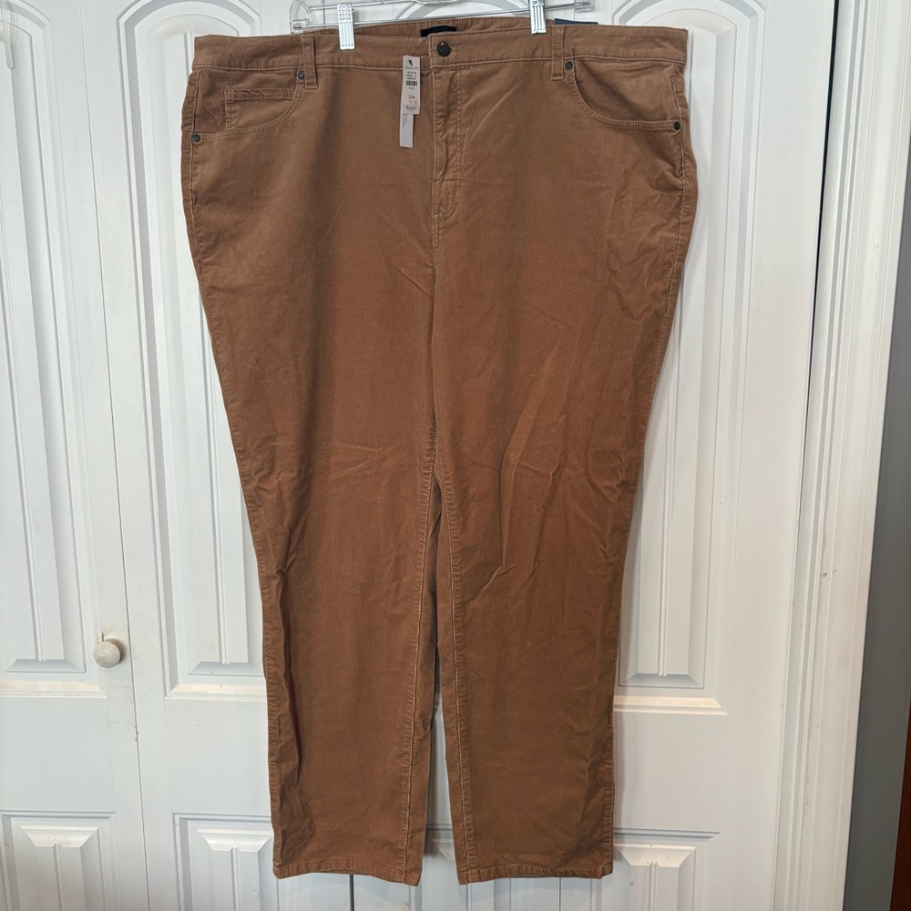 Talbots‎ Tan Straight Leg Corduroy Pants Size 22W